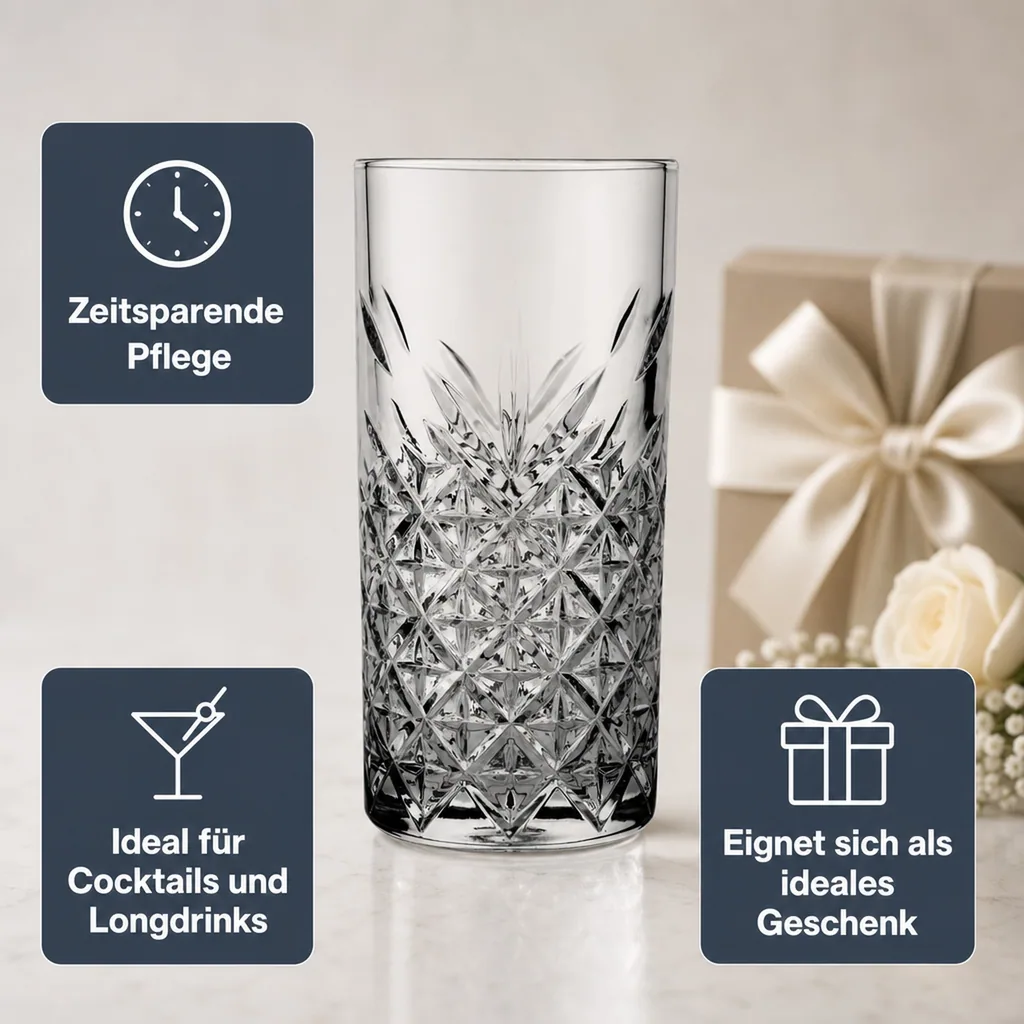 Longdrinkgläser, Trinkgläse - 12er-Set - Timeless, 295 ml