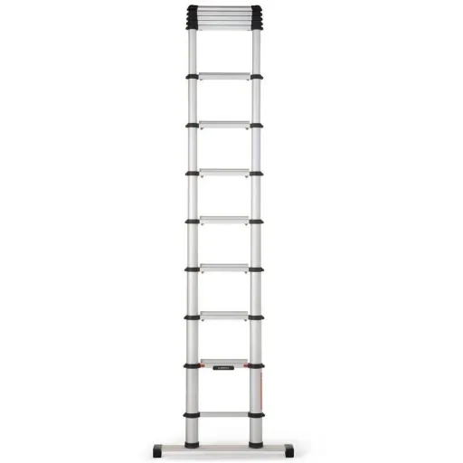 Teleskopleiter mit Stabilisator - 4,6m Arbeitshöhe - max 150 kg MET Tragetasche