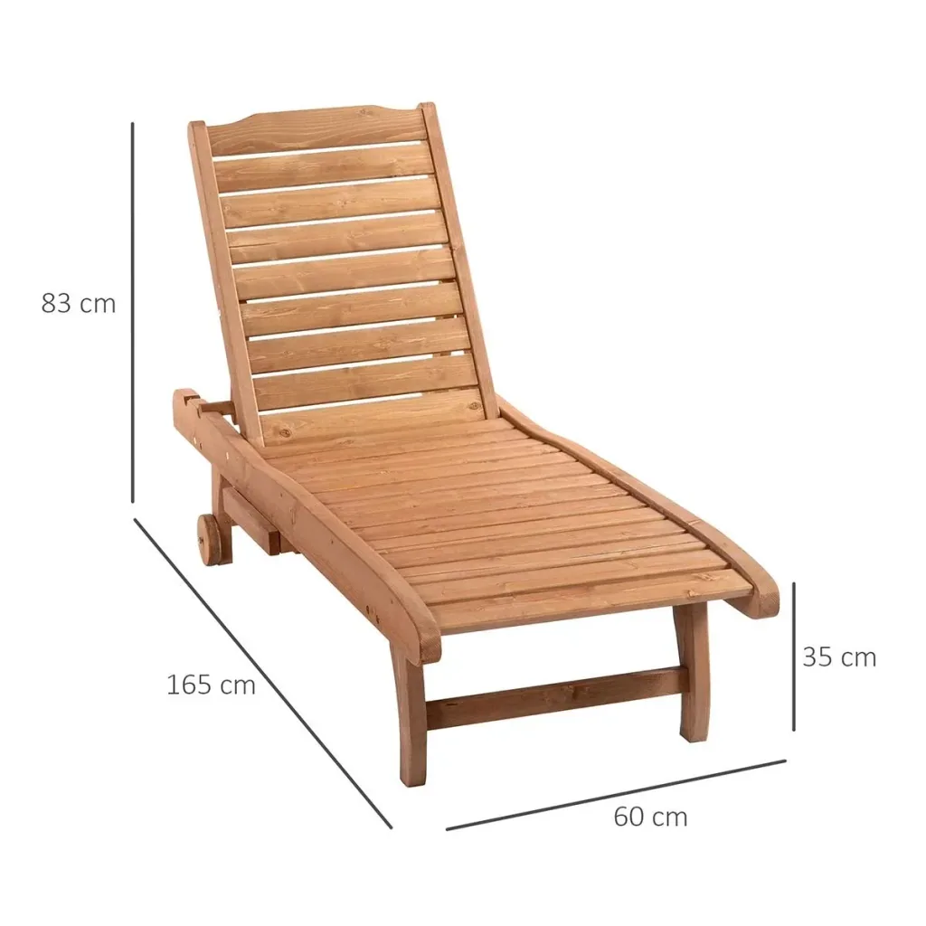 Sonnenliege Mobile Gartenliege Liegestuhl Strand Liege Tannenholz Braunrot