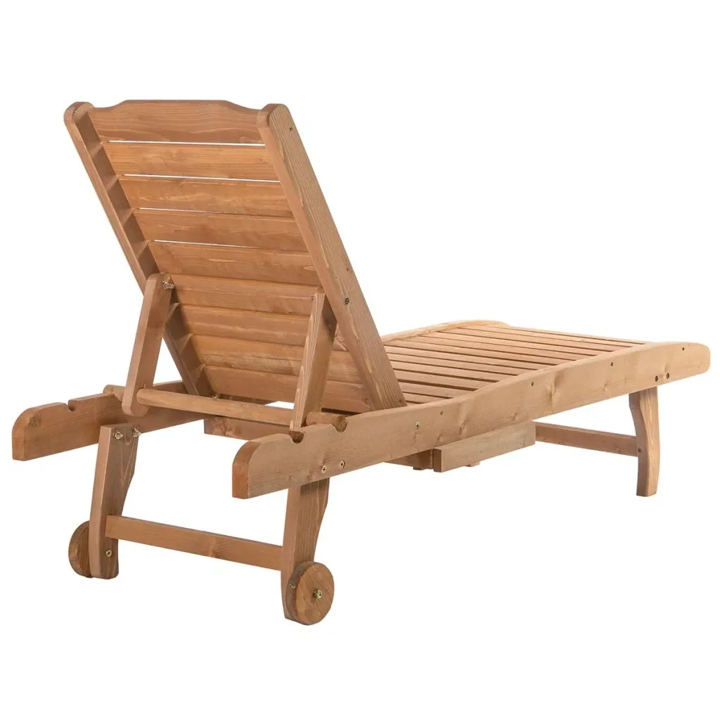 Sonnenliege Mobile Gartenliege Liegestuhl Strand Liege Tannenholz Braunrot