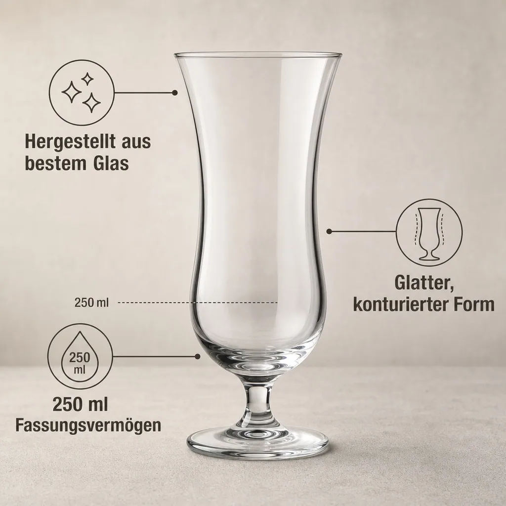 Cocktailgläser, Trinkgläser - 6er-Set, Holiday, 250 ml - Robust & Elegant | Ideal für Partys & Events