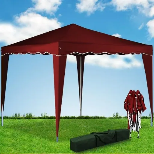 Faltpavillon. Partyzelt Capri - Popup dunkelrot3x3m