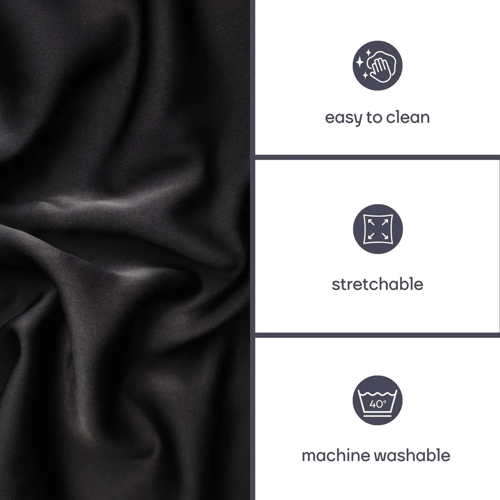 Stretch-Tischdecke, schwarz, 180 x 75 x 74 cm, für rechteckigen Tisch