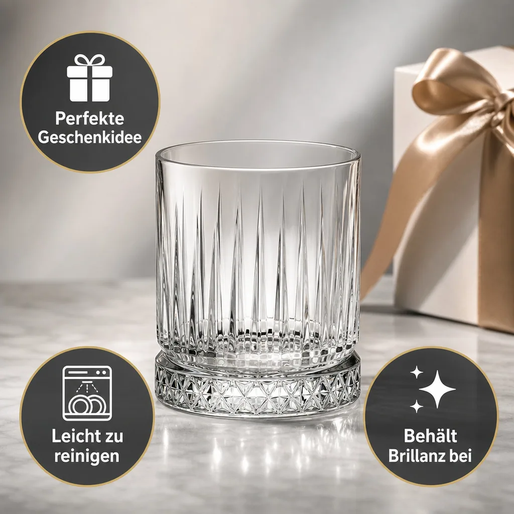 Whiskygläser, Whiskybecher - Elysia, 12er-Set, Stilvolle Gläser für Whisky & mehr, 355 ml