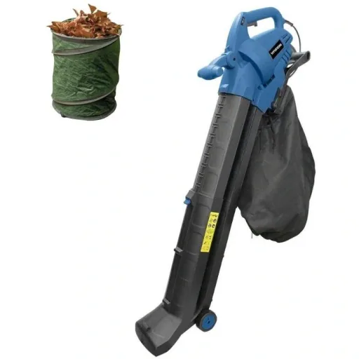 Laubgebläse elektrisch mit Häcksler 2800W 45L mit kostenlosem Gartenabfallbeutel 30L
