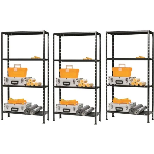 Aufbewahrungsregal 3er-Set - Schwarz 150 x 73 x 30 Ablagefläche