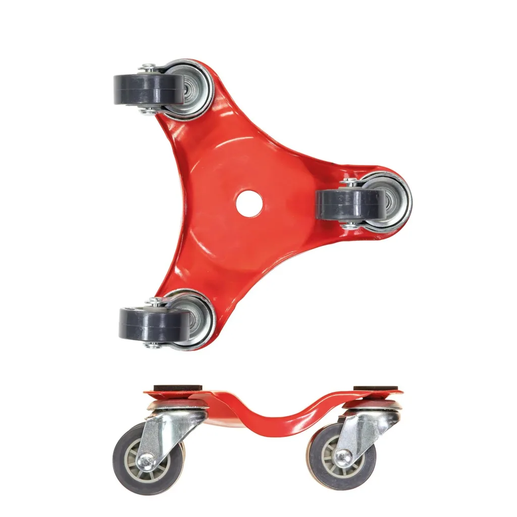 Transporthilfe MM 1193, 16 x 16 x 6 mm, softe Rollen Ø 35 mm, Stahl beschichtet, rot, Tragkraft 60 kg