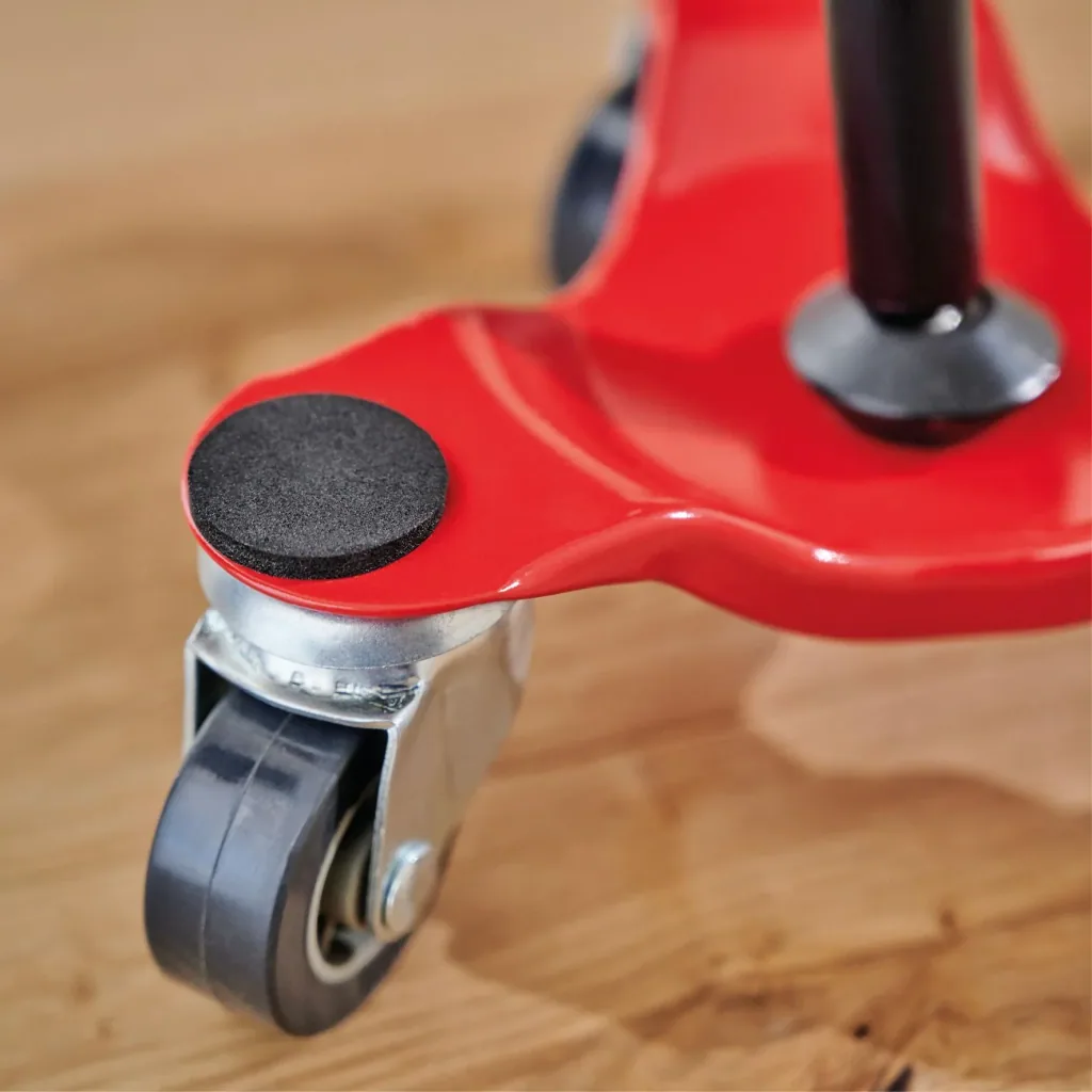 Transporthilfe MM 1193, 16 x 16 x 6 mm, softe Rollen Ø 35 mm, Stahl beschichtet, rot, Tragkraft 60 kg
