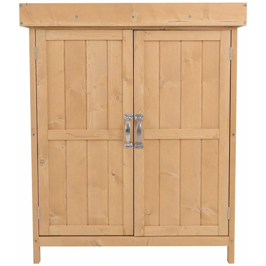 Geräteschuppen Gartenschrank 2 Fächer Tannenholz Natur