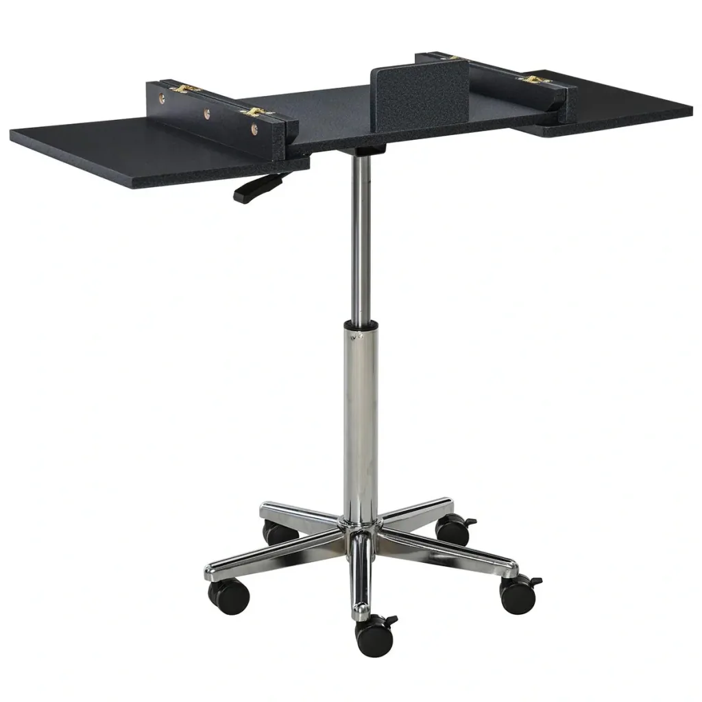 Laptoptisch Laptop Ständer Notebooktisch mit Rollen höhenverstellbar klappbar Computer Tablet Stahl + MDF Schwarz 90,5 x