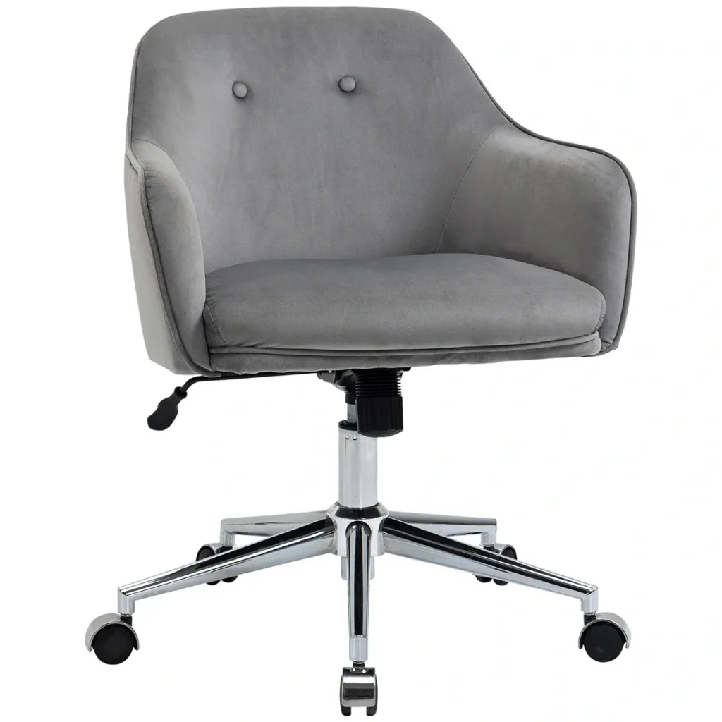 Bürostuhl mit Wippenfunktion Home-Office-Stuhl höhenverstellbarer Schreibtischstuhl ergonomisch 360°-Drehräder Samt-Tou