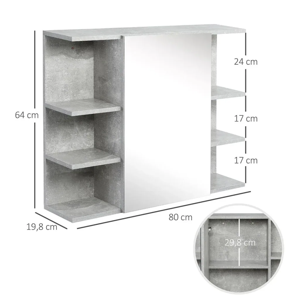 Spiegelschrank 80 cm x 19,8 cm x 64 cm
