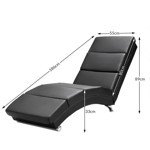 Relaxliege London schwarz mit Massage- und Heizfunktion
