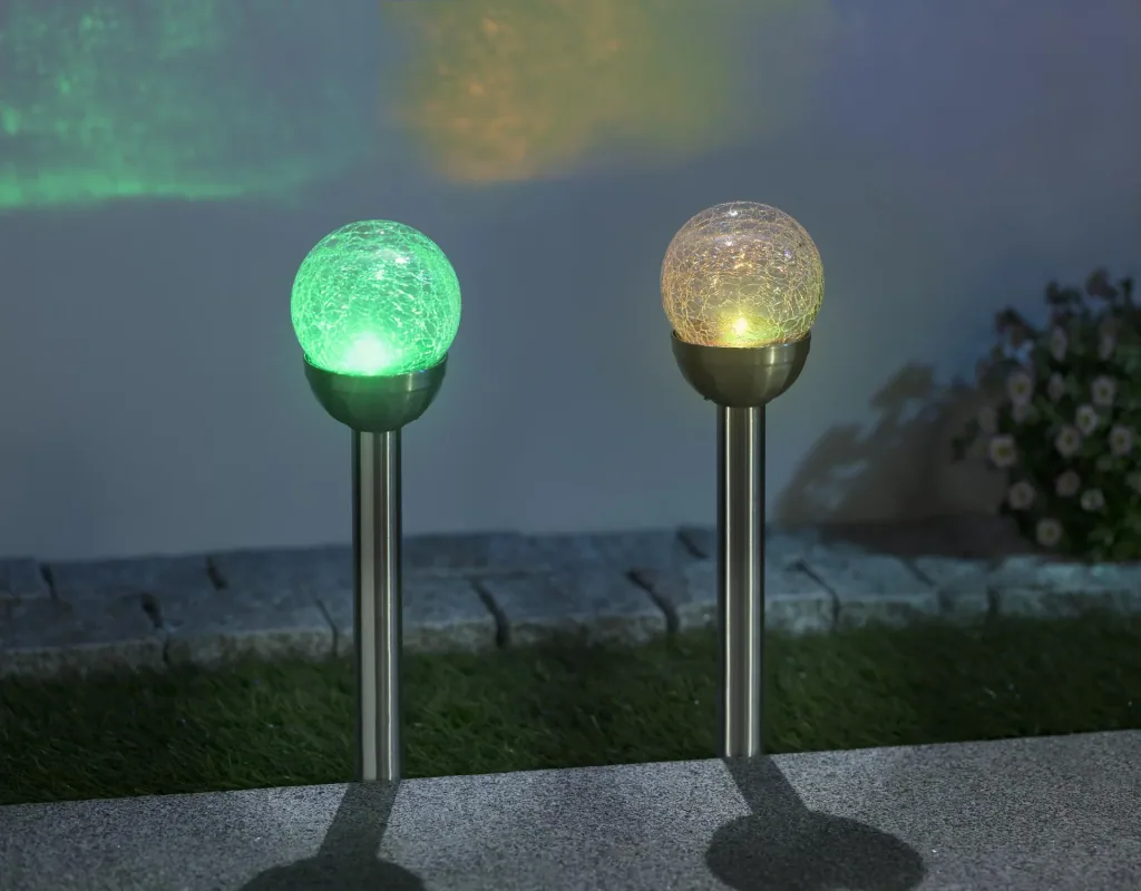 Solar Glaskugelleuchte mit Farbwechsel - 2 Stück