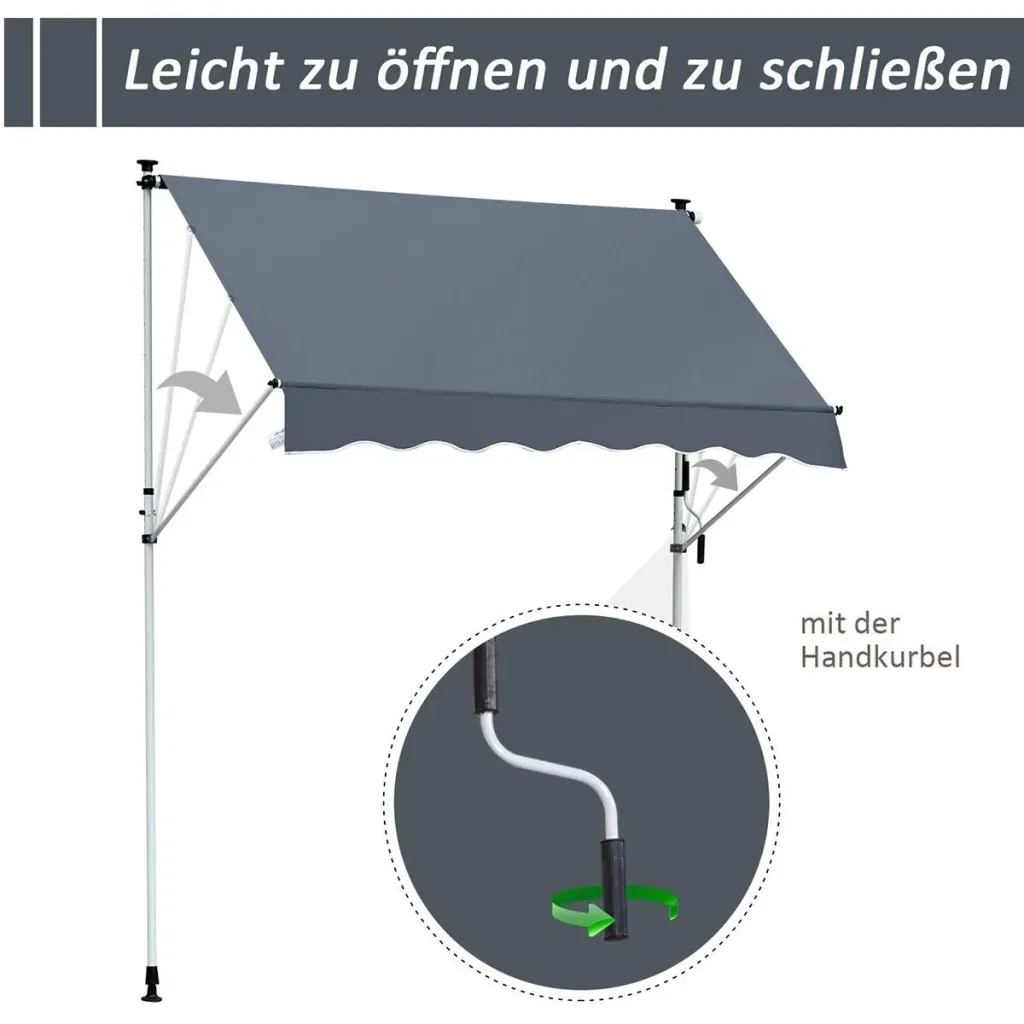 Markise mit Handkurbel cremeweiß