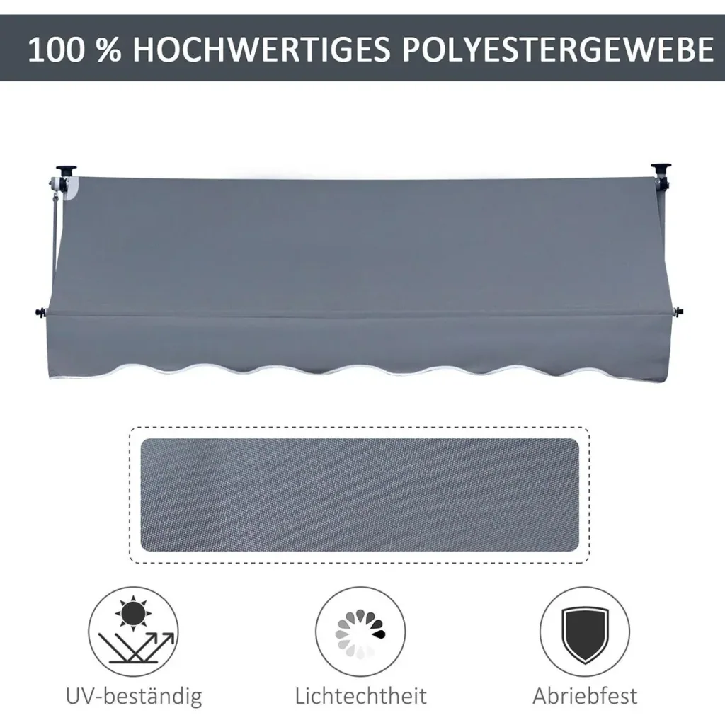 Markise mit Handkurbel cremeweiß