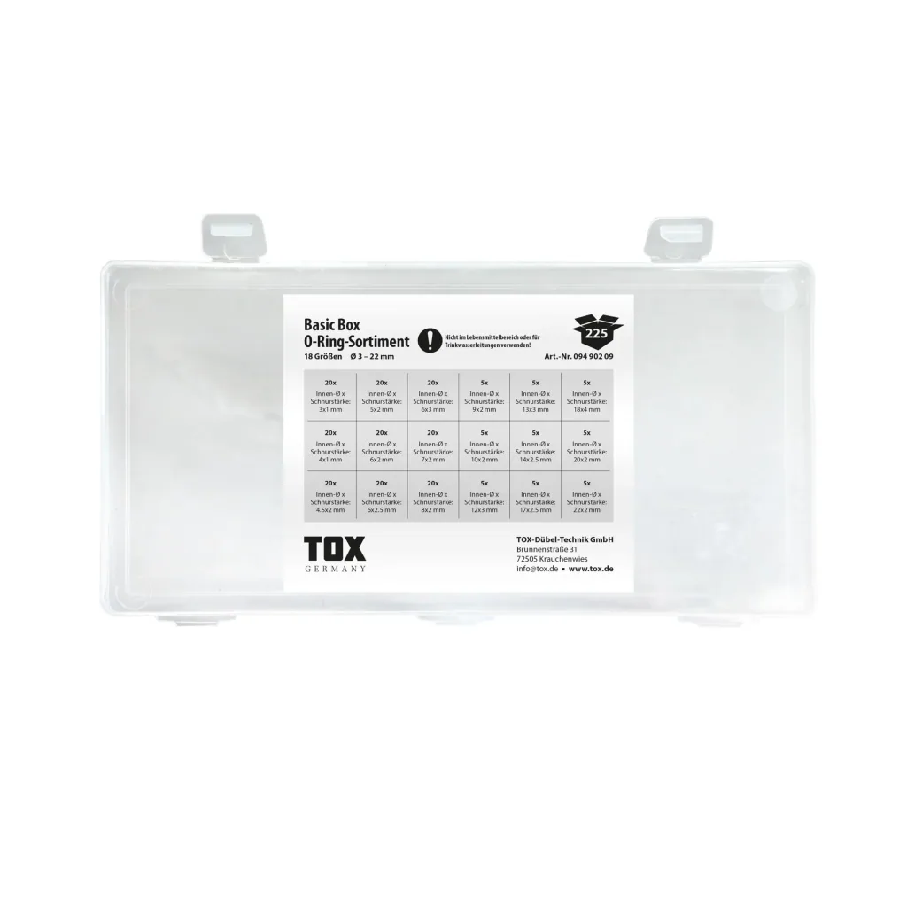 O-Ring - Sortiment Basic Box 225-teilig