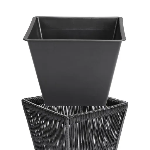Blumenkasten Acapulco 2er-Set schwarz 36x36x40cm