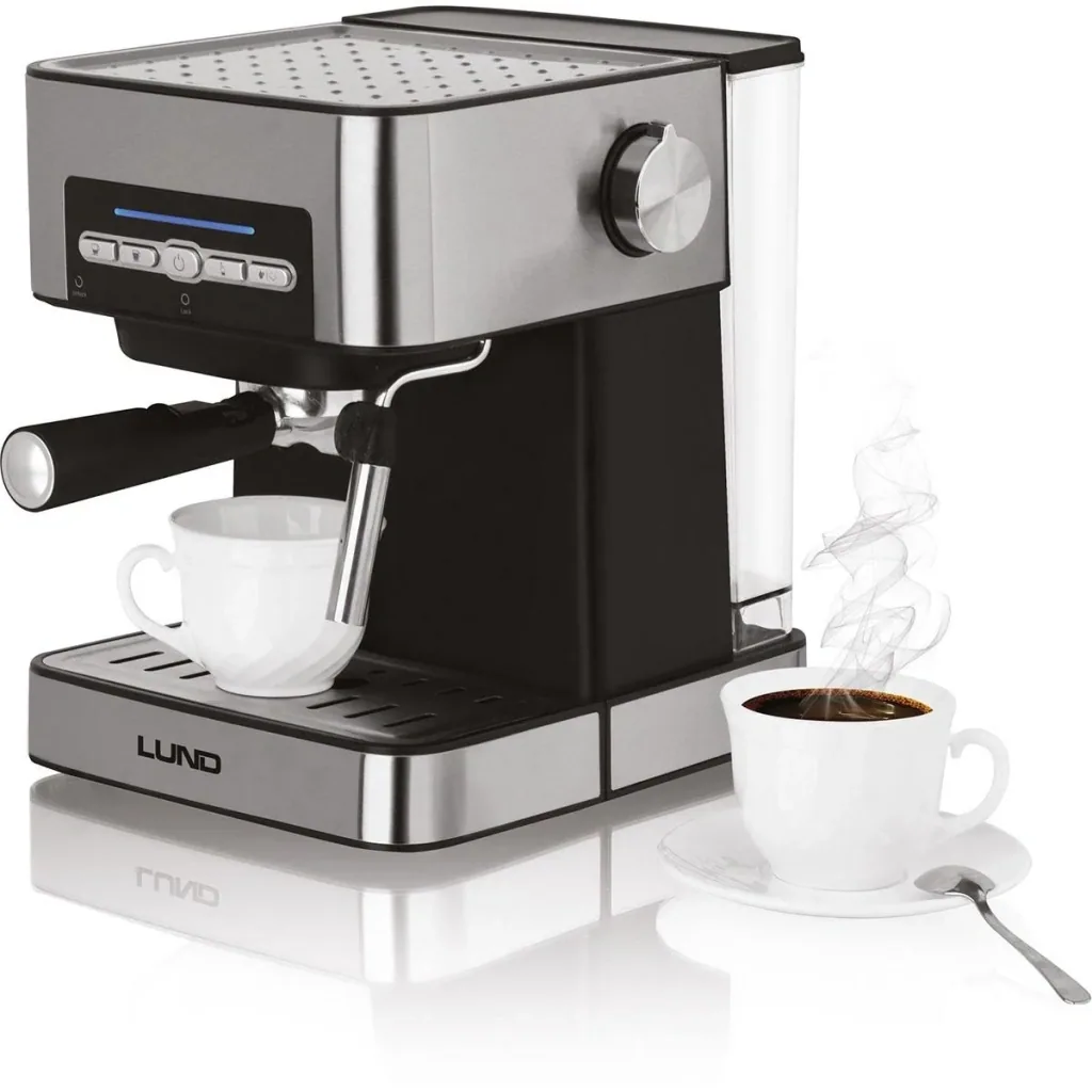 Kolbenmaschine mit elektrischer Kaffeemühle - Mit Milchaufschäumer