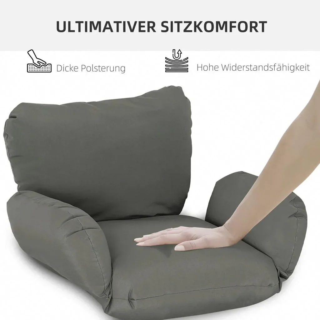 Hängesessel Kissen Auflage für Hängekorb Sitzkissen Ersatzkissen Hängeschaukel Rückenkissen Polyester 112 x 79 x 22 cm