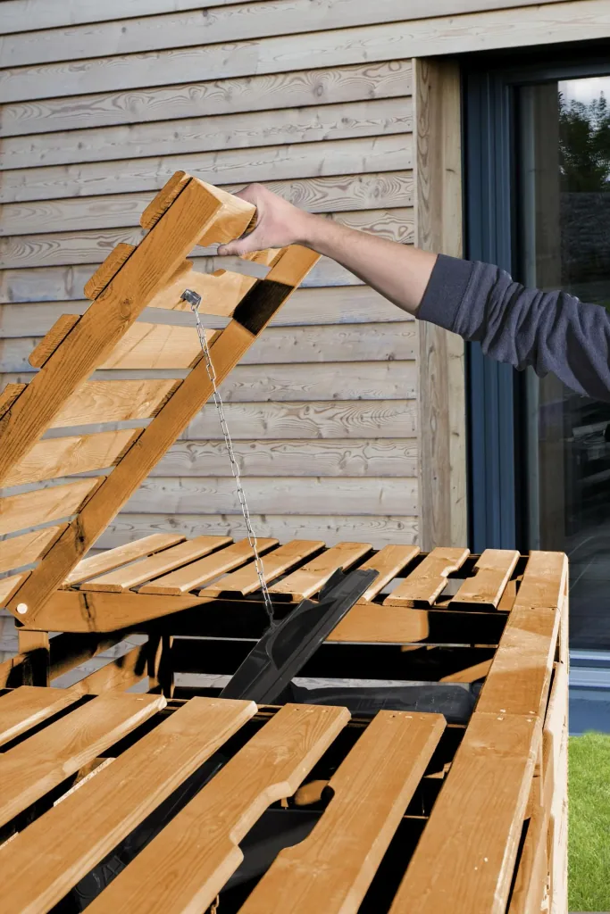 Mülltonnenbox für 2 Tonnen a 240 L, honigbraun imprägniert
