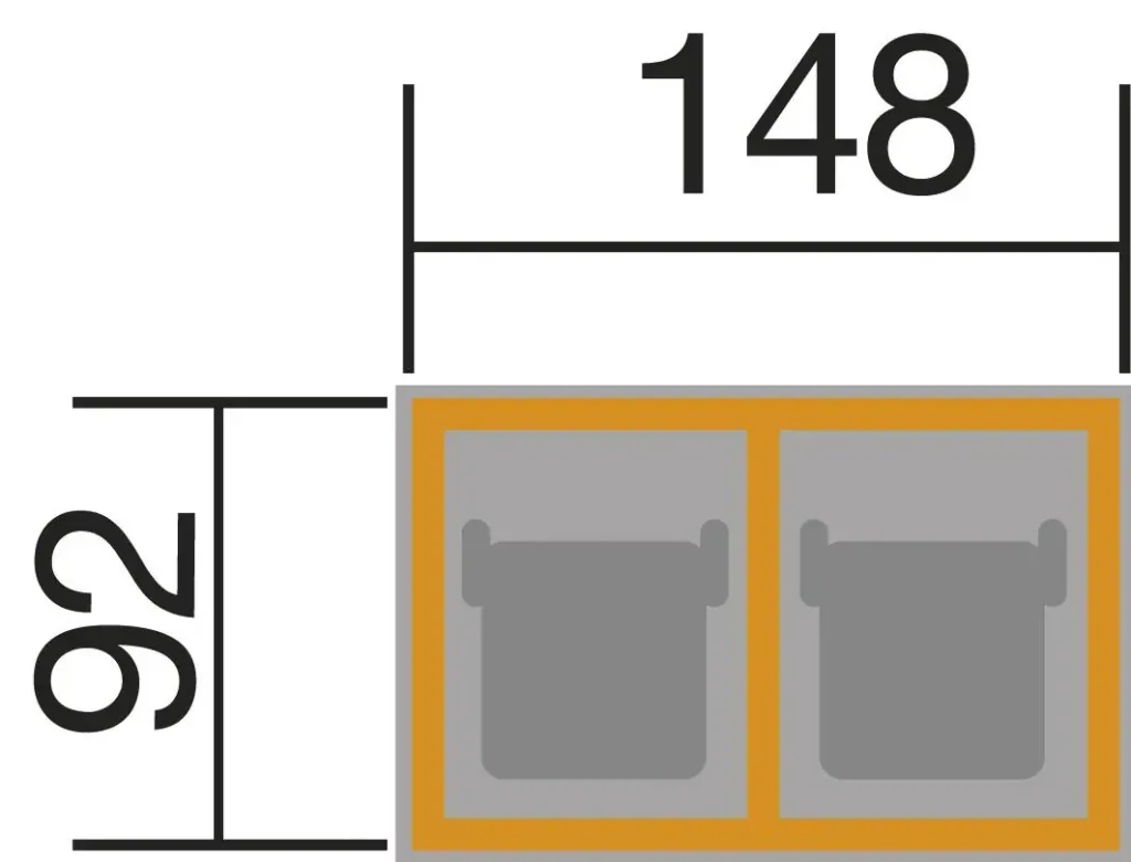 Mülltonnenbox für 2 Tonnen a 240 L, honigbraun imprägniert
