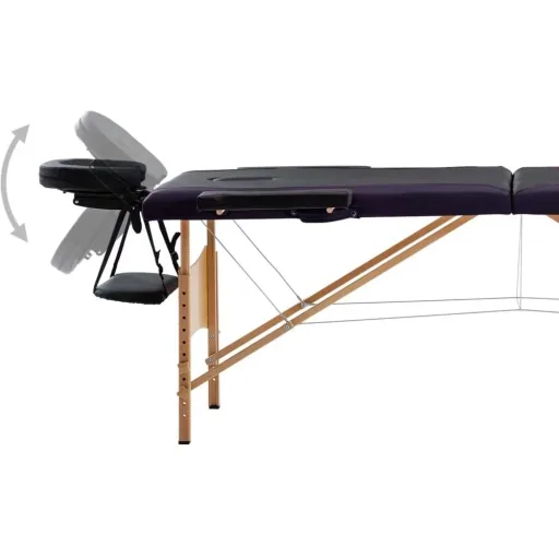Klappbarer Massagetisch 2 Zonen Holz schwarz