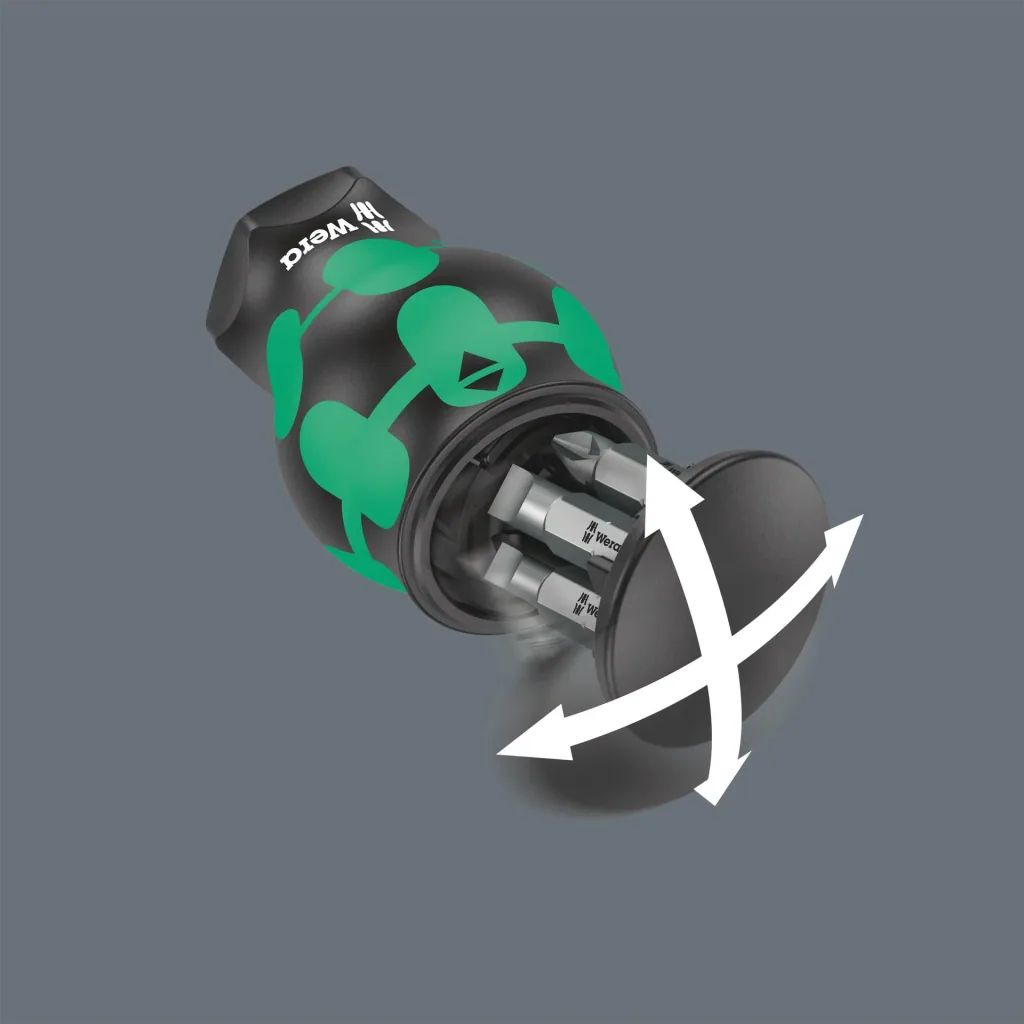 Schraubendreher mit Bithalter Kraftform Kompakt Stubby mit Bit Magazin, 6-teilig