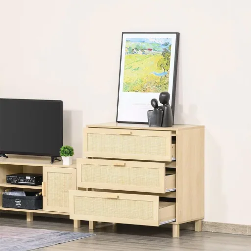 Beistellschrank mit Schubladen natur