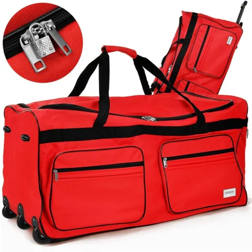 XXL-Reisetasche mit Trolleyfunktion rot 160 L
