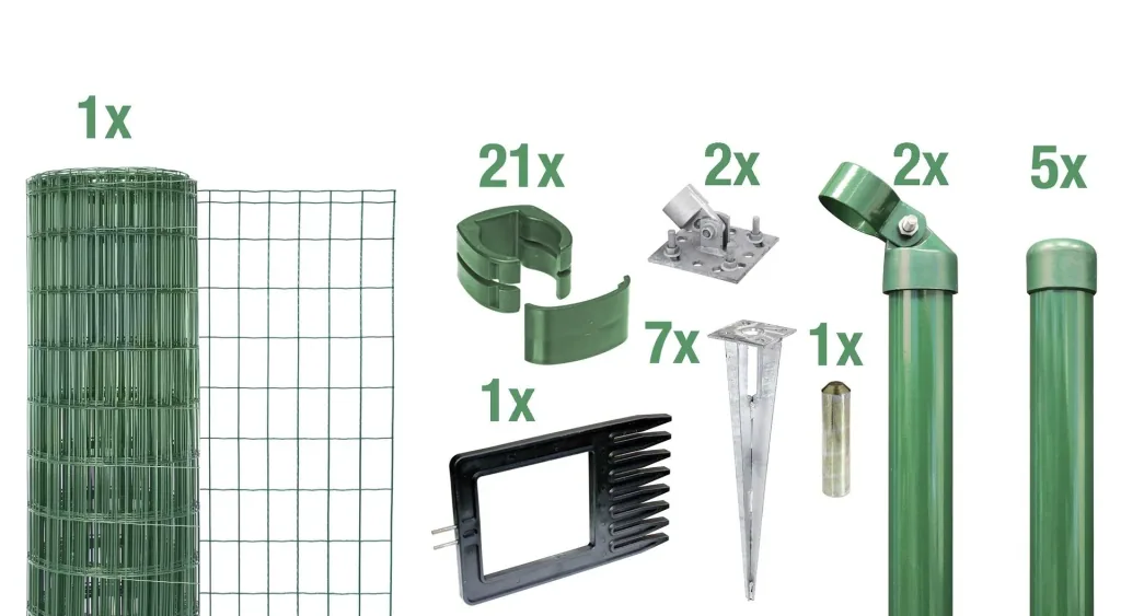Fix-Clip Pro als Zaun-Komplettset, mit Einschlagbodenhülse, grün, Höhe 81 cm, Länge 10 m