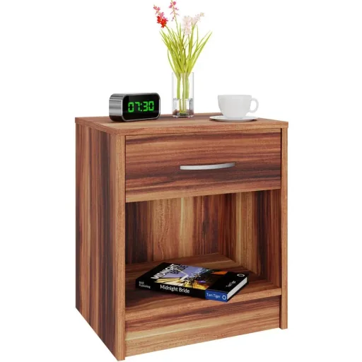 Nachttisch inkl. Schublade - Braun-schwarz - 50x40x35 cm