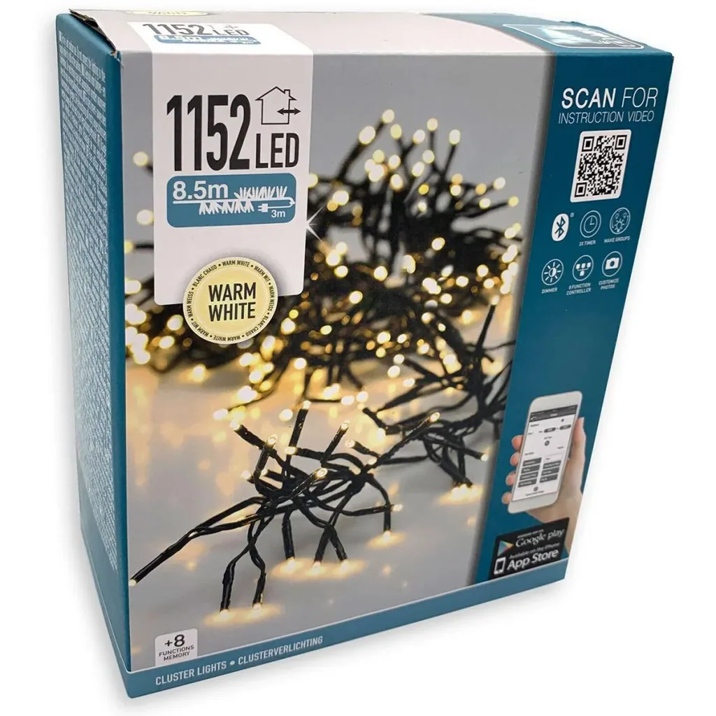 Weihnachtsbaumbeleuchtung 8,5 Meter DIMBAAR - Warmweiß - 1152LED - Für Innen und Außen