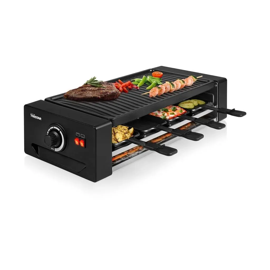 Raclette- und Pizza-Grill 8, inklusive Pizzaschneider, für 8 Personen, 1300 Watt