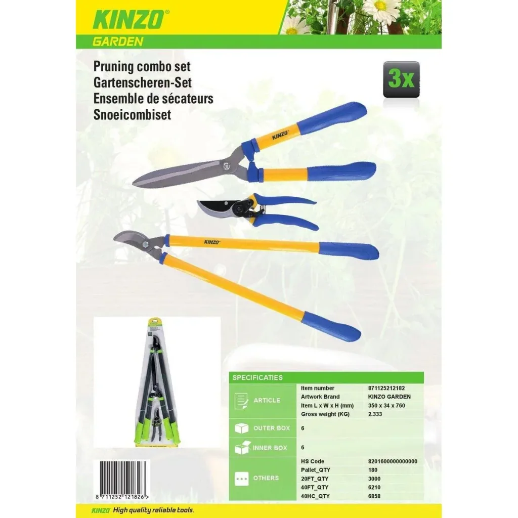 Gartenscheren-Set - Gartenscheren-Kombi-Set - 3-teilig - Gartenschere - Astschere - Heckenschere