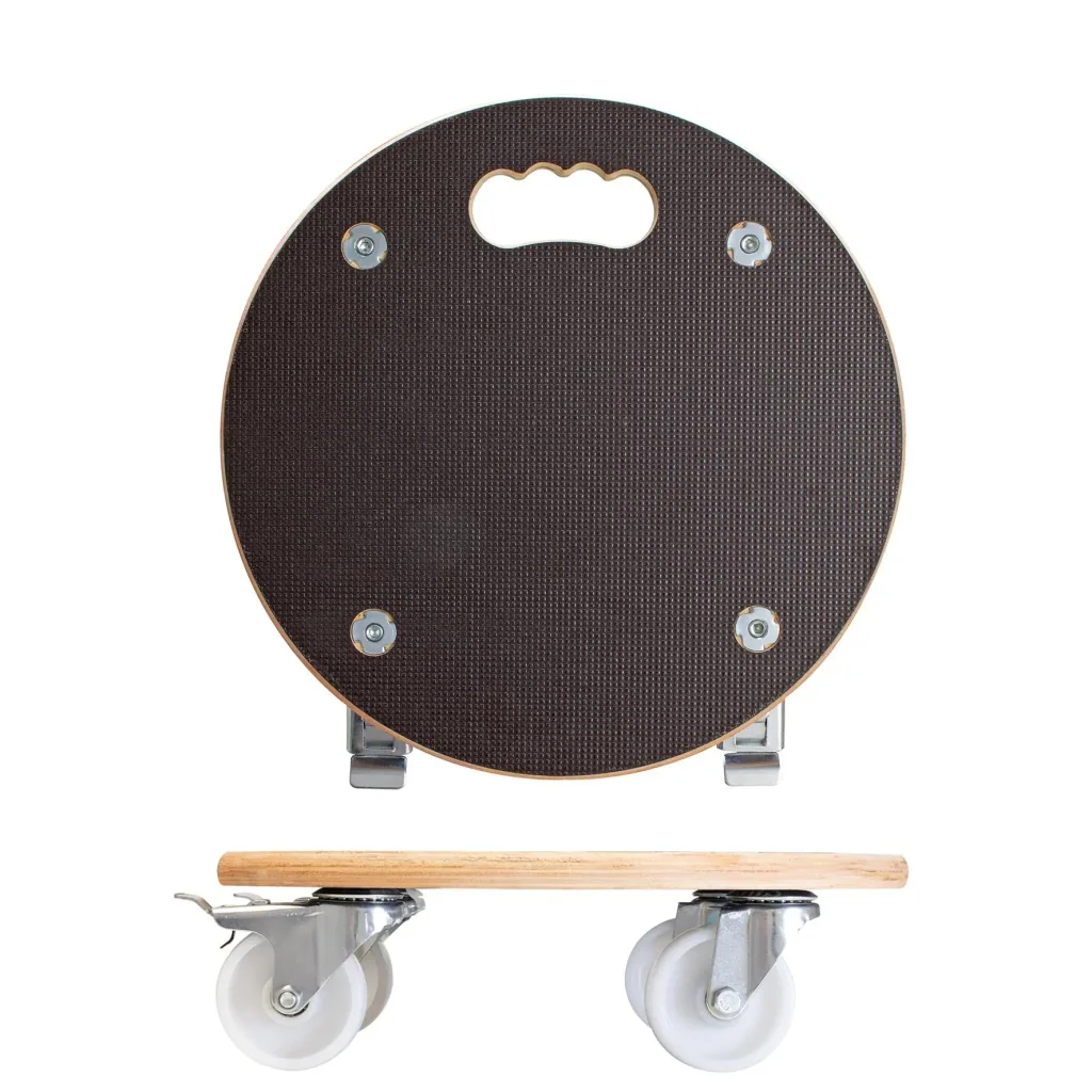 Multi Roller MR 1107, Ø 38 x 11 cm, harte Rollen Ø 75 mm, Rollenlager, 2 Bremsen, Platte FSC®, Tragkraft 300 kg