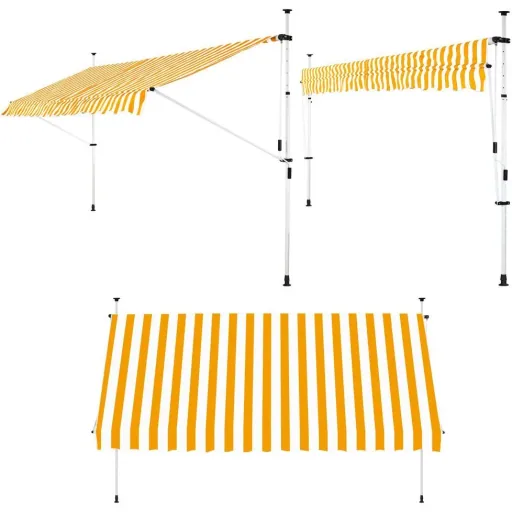 Klemmender Baldachin Gelb/Weiß 400cm