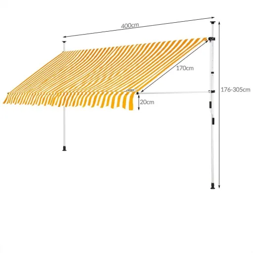 Klemmender Baldachin Gelb/Weiß 400cm
