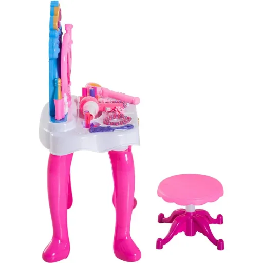 Kinderschminktisch Frisiertisch mit Klavier Rosa