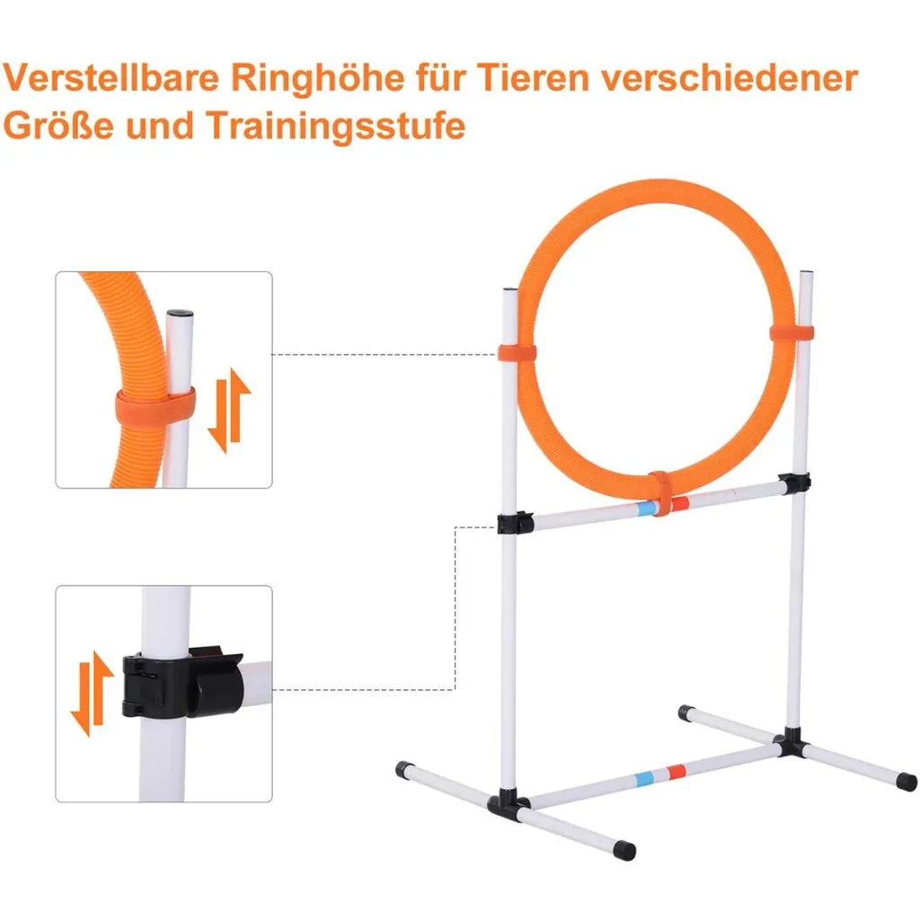 Hundetrainingsset mit Springring orange/weiß