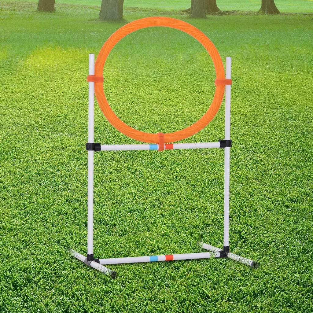 Hundetrainingsset mit Springring orange/weiß
