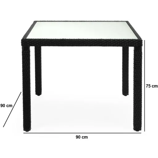 Gartenmöbelset Bali-Polyrattan schwarz stapelbar 9-teilig