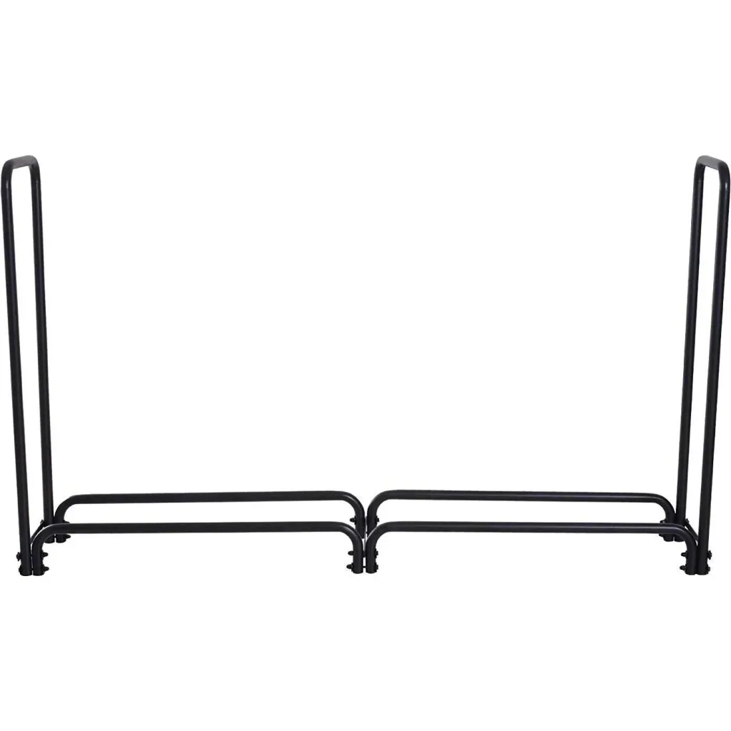 Kaminholzregal Brennholzregal Feuerholzregal Holzablage Metall 300kg belastbar Schwarz 200 x 39 x 120 cm