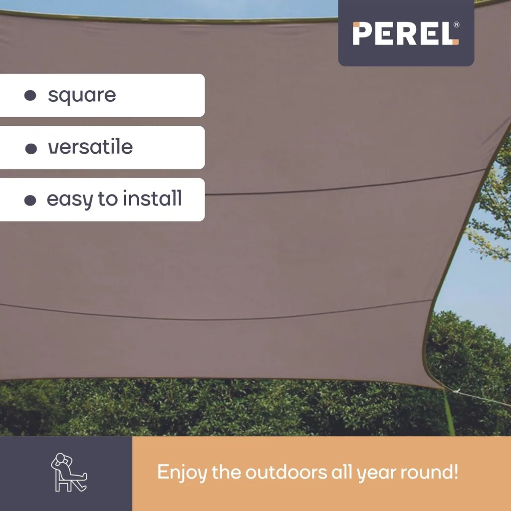 Garten-Sonnensegel 3,6 x 3,6 m Farbe: Taupe