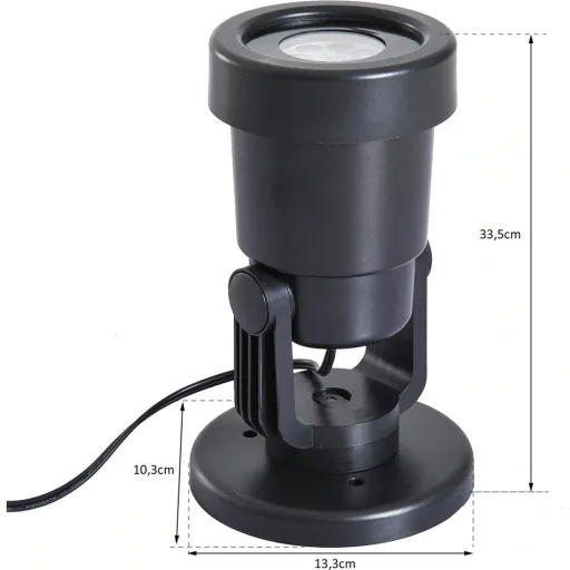 LED Projektor Lichter Effektlicht 4 Motiv-Folien Weihnachten Schwarz