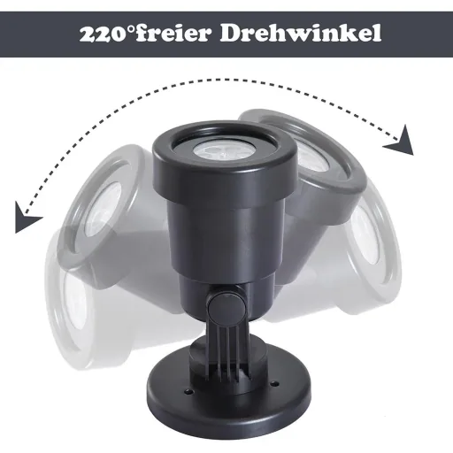 LED Projektor Lichter Effektlicht 4 Motiv-Folien Weihnachten Schwarz