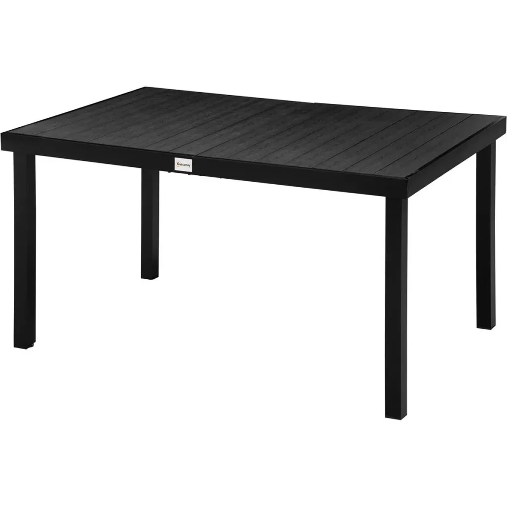 Gartentisch für 6 Personen Aluminium schwarz 140cm x 90 cm x 74 cm