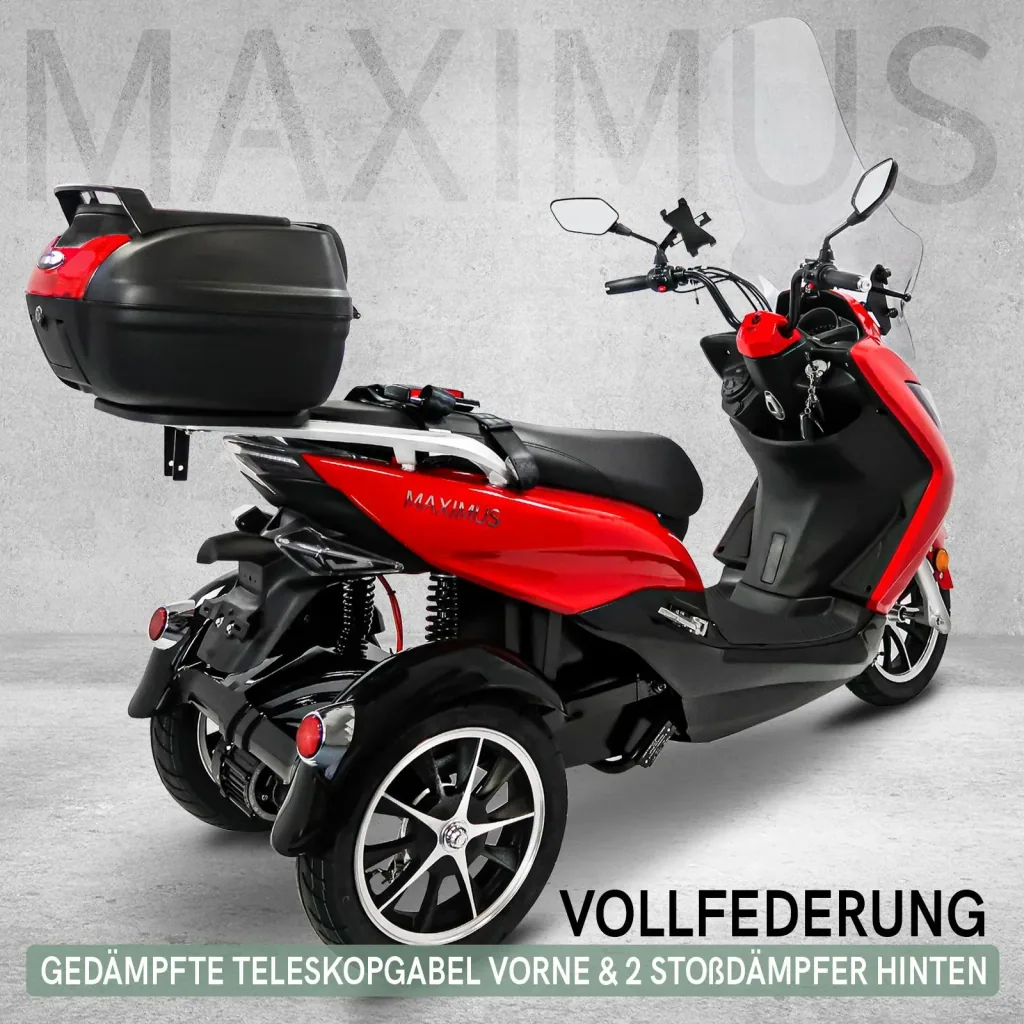 Maximus MX3-25 3 Rad Elektromobil 60V 32,5 AH Lithium Akku 1500W Motor 2 Personen Zulassung mit Topcase