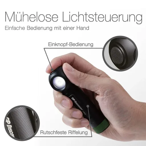 DISCOVERY Akku 2in1 Stirnleuchte und Taschenlampe mit Magnetbefestigung und 600 Lumen, IPX4