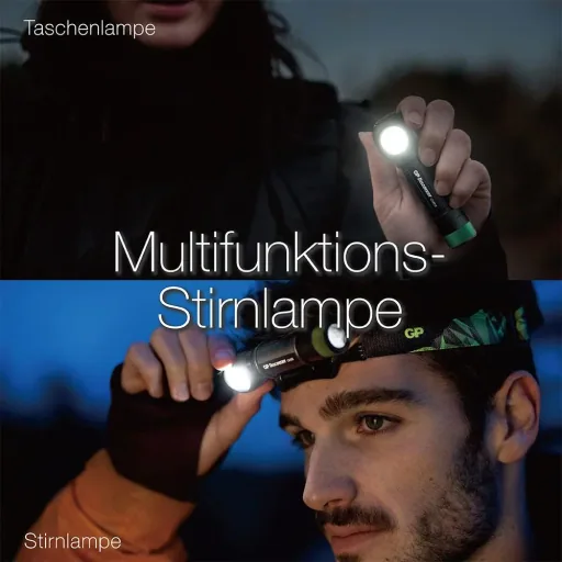 DISCOVERY Akku 2in1 Stirnleuchte und Taschenlampe mit Magnetbefestigung und 600 Lumen, IPX4